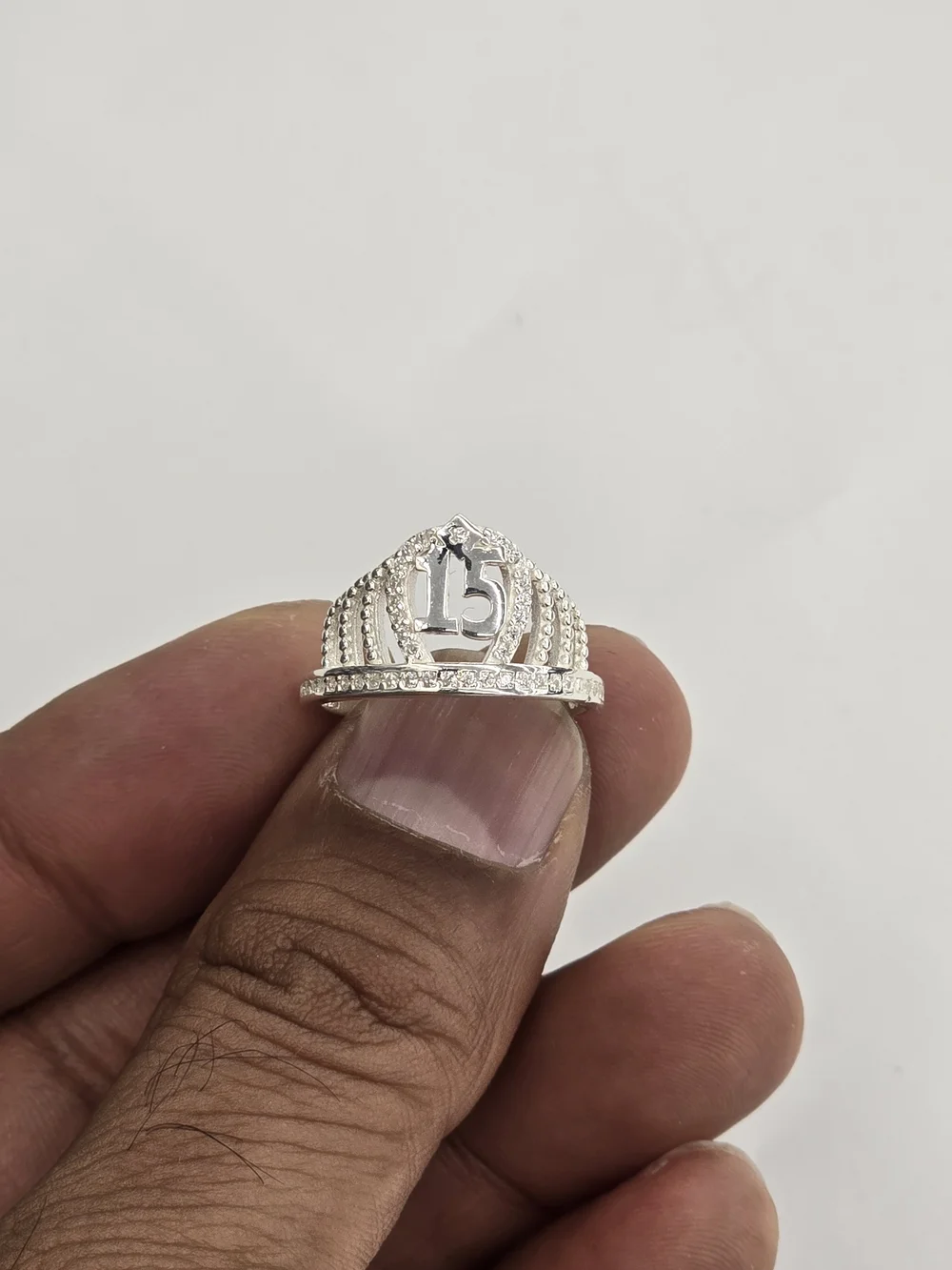 925 Sterling Silver Quincenera Croen Ring For Women